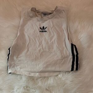 Adidas Cream Sleeveless Crop Top